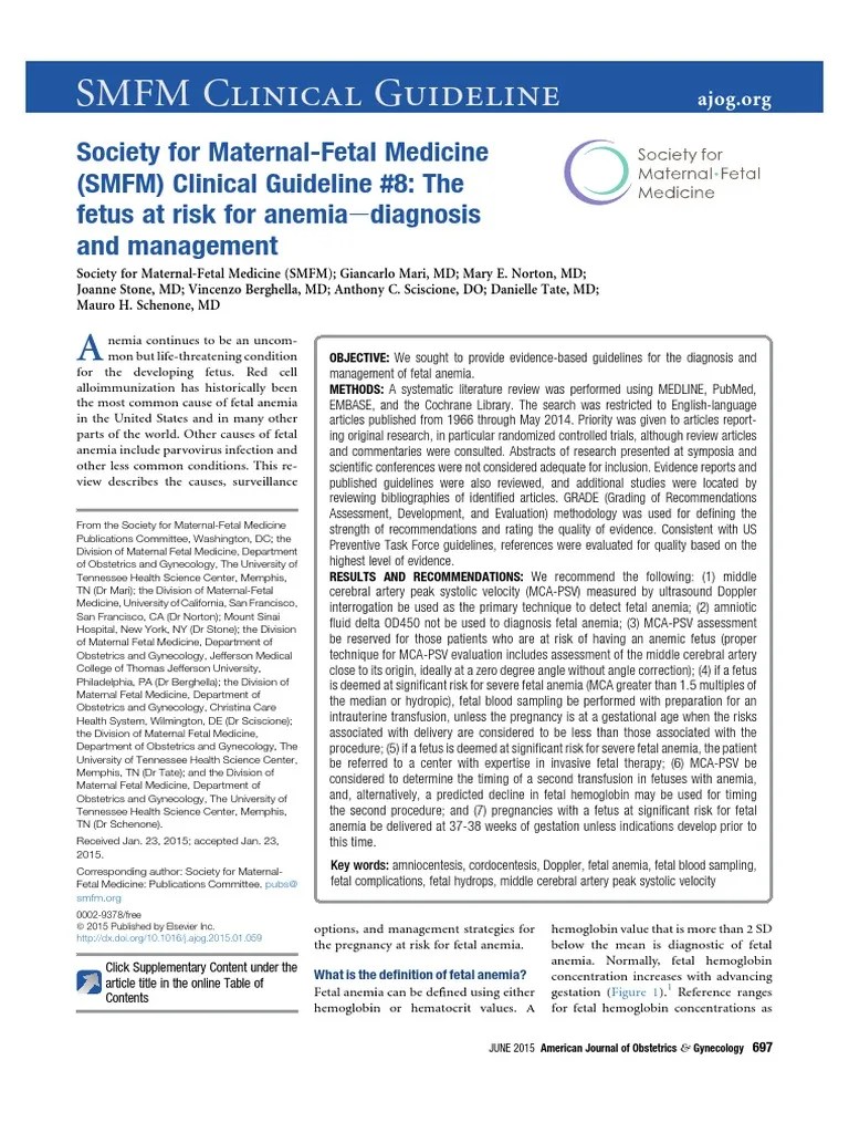 Anemia Fetal | PDF | Fetus | Anemia