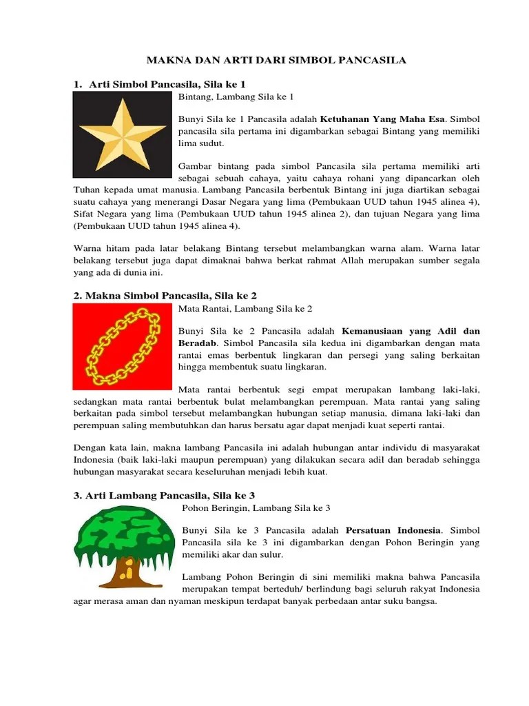 Makna Dan Arti Dari Simbol Pancasila | PDF