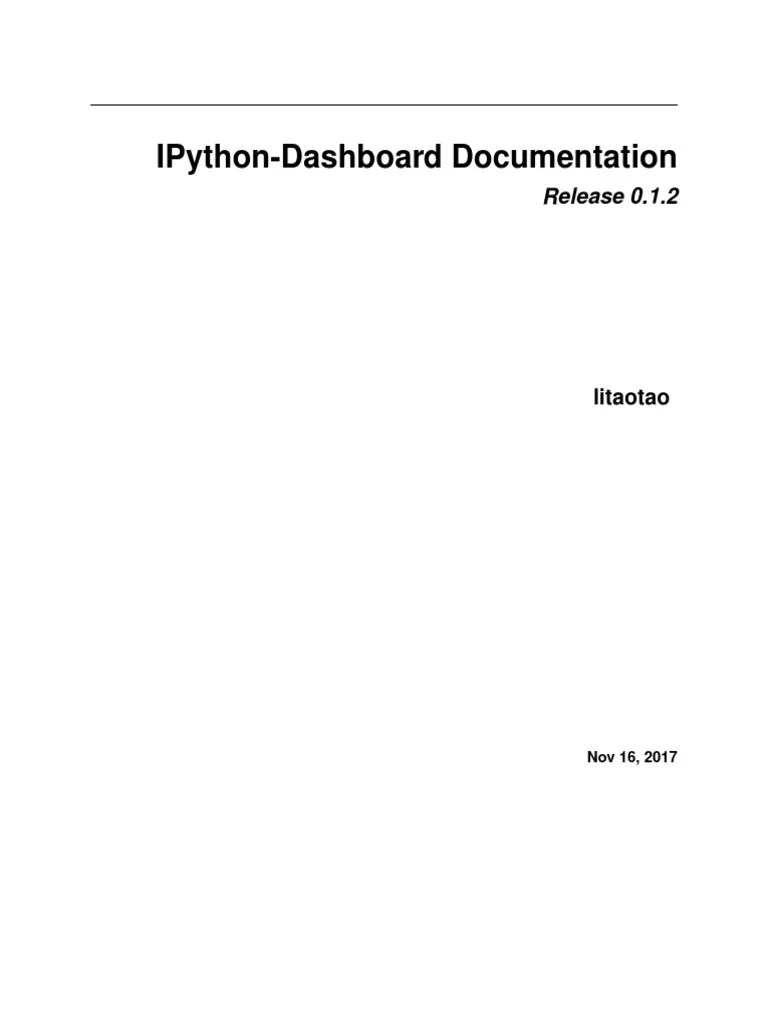 Ipython-Dashboard Documentation: Release 0.1.2 | PDF | Documentation ...
