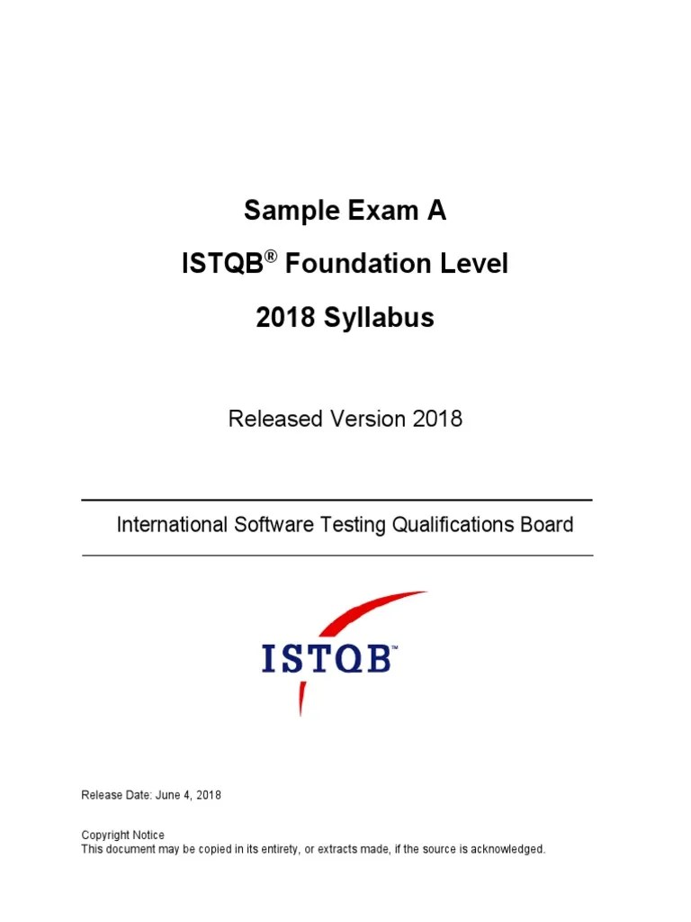 Sample Exam Istqb CTFL 2018 | PDF | Software Testing | Engineering