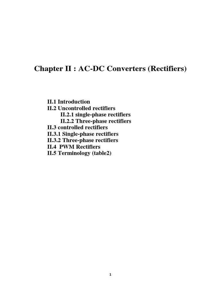 Controlled Vs Uncontrolled Rectifiers Pdf Rectifier Direct Current