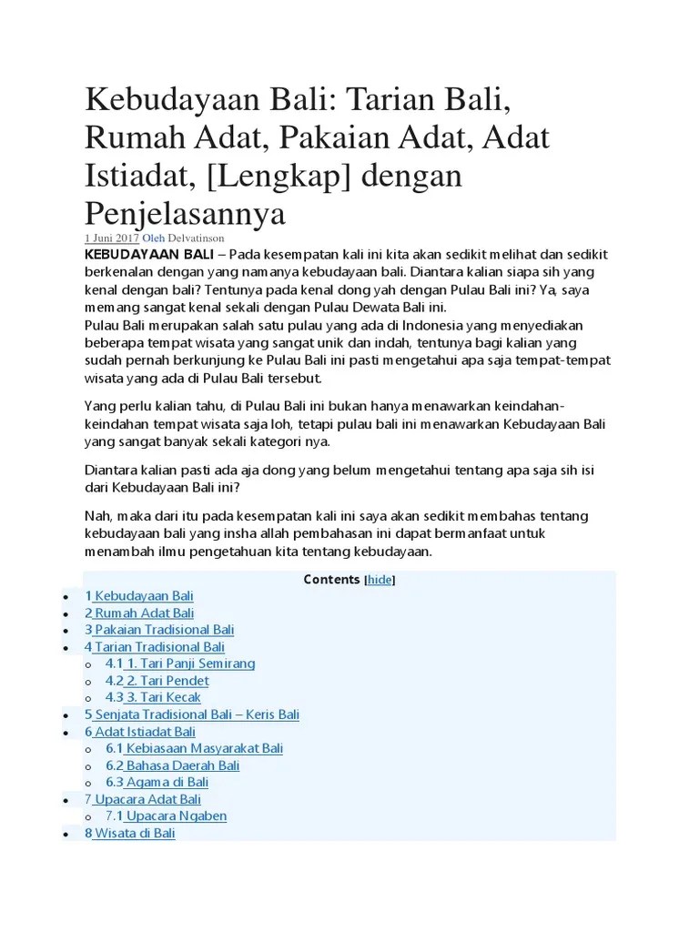 Kebudayaan Bali | PDF