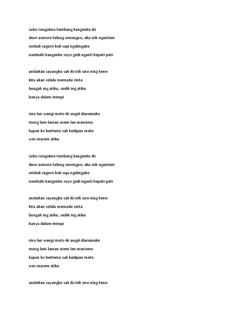 Cubo Rungokno Tembang Kangenku Iki | PDF