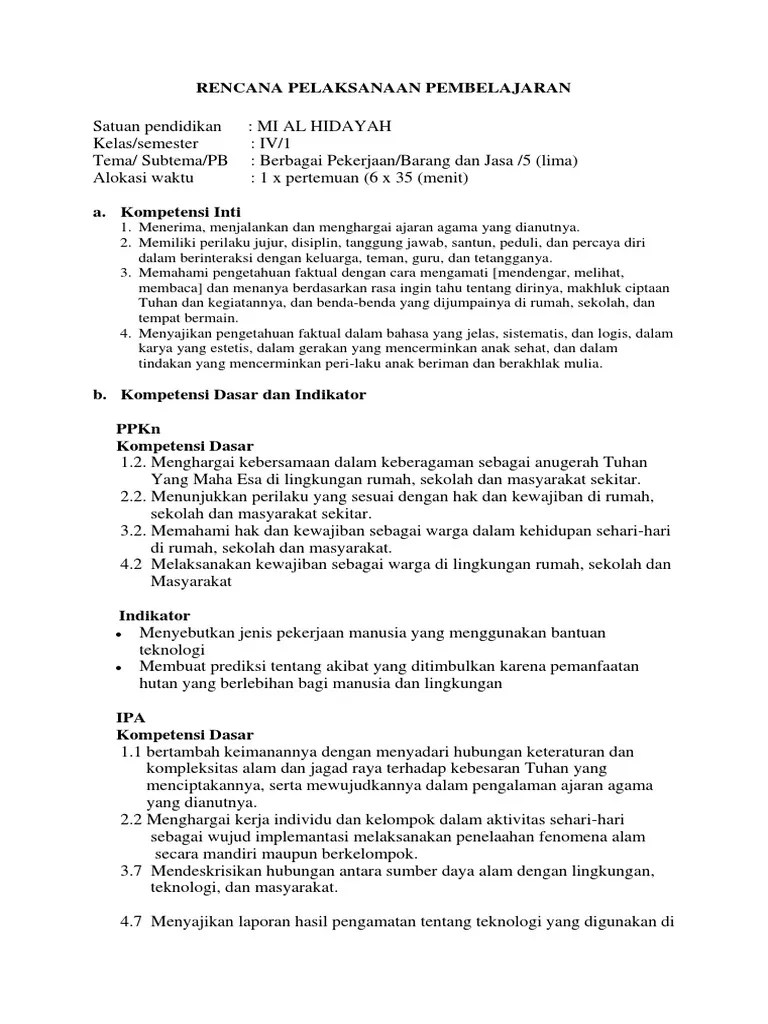 Rencana Pelaksanaan Pembelajaran