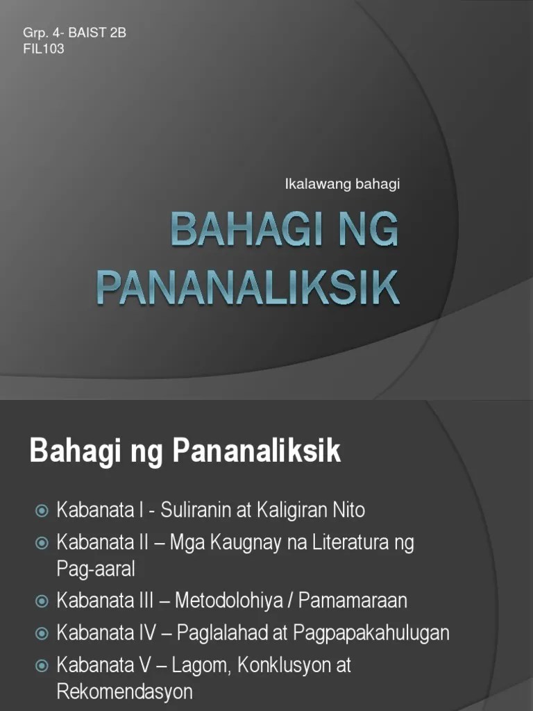 Mga Bahagi Ng Pananaliksik 1 Pptx Mga Bahagi Ng Pananaliksik Kabanata I Ang Suliranin At Kaligirang Pangkasaysayan Panimula Kaligirang Course Hero Mga Bahagi Ng Pananaliksik By Amee Galvez.