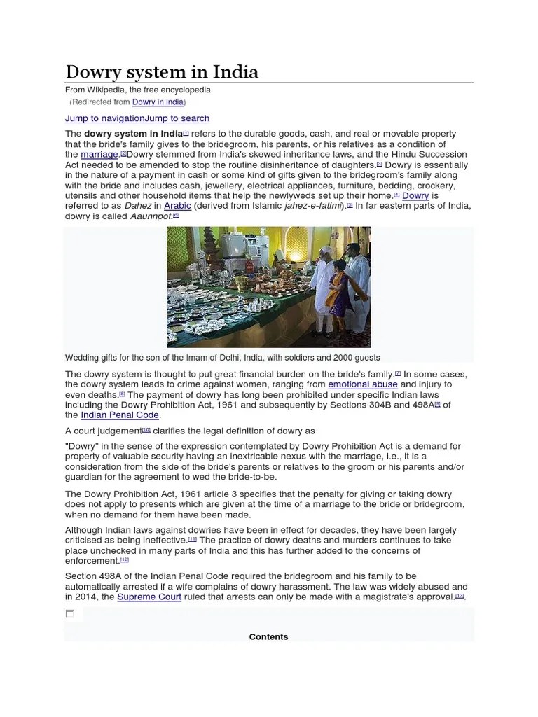 Dowry System In India | PDF | Family | Justice