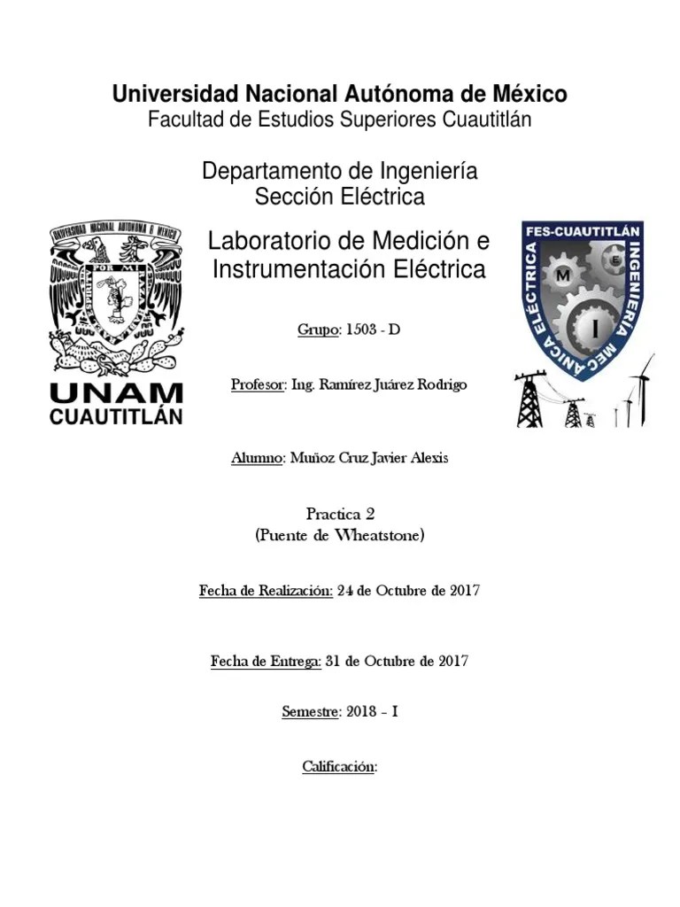 Práctica 2 (Puente De Wheatstone) | PDF | Resistencia Eléctrica Y Conductancia | Resistor