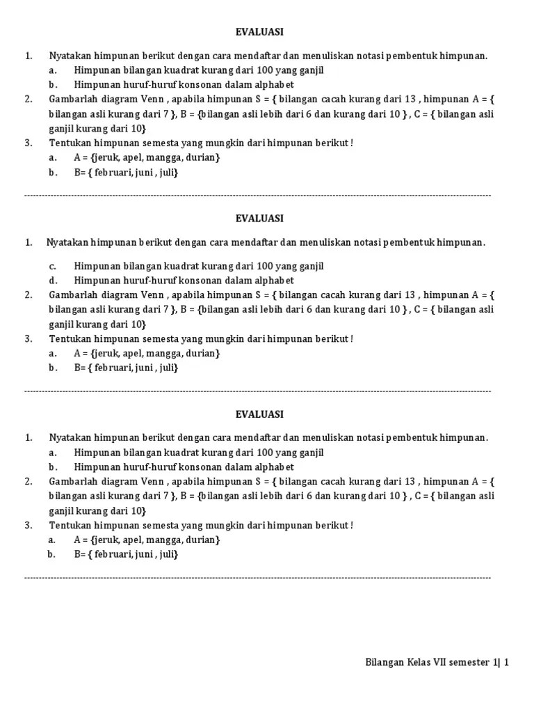 Evaluasi Himpunan | PDF