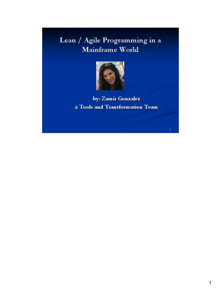 Lean Agile Programming Mainframe | PDF | Scrum (Software Development) | Agile Software Development