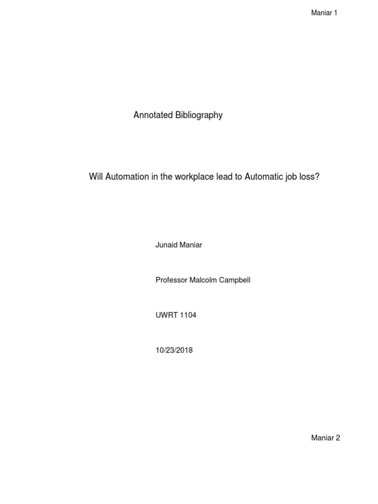 Annotated Bibliography 1 | Download Free PDF | Artificial Intelligence ...