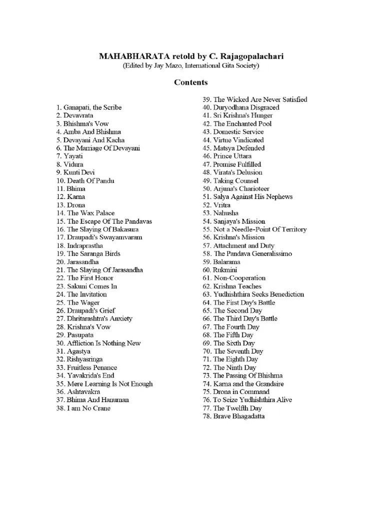 Mahabharata - PDF - The Mahabharata | PDF