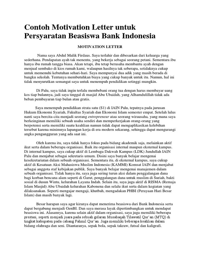 contoh essay beasiswa bahasa indonesia