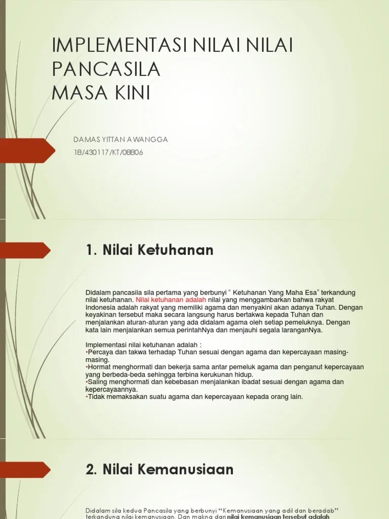 Implementasi Nilai Nilai Pancasila | PDF