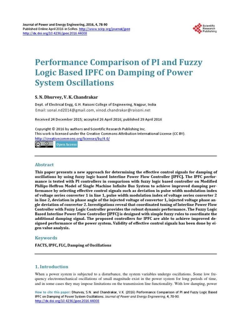 Performance Comparison Of PI And Fuzzy Logic Based PDF | PDF | Control Theory | Fuzzy Logic