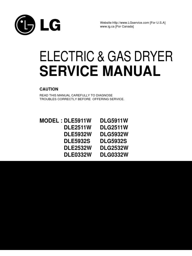 Lg Electric Dryer Manual Electrical Connector Thermostat