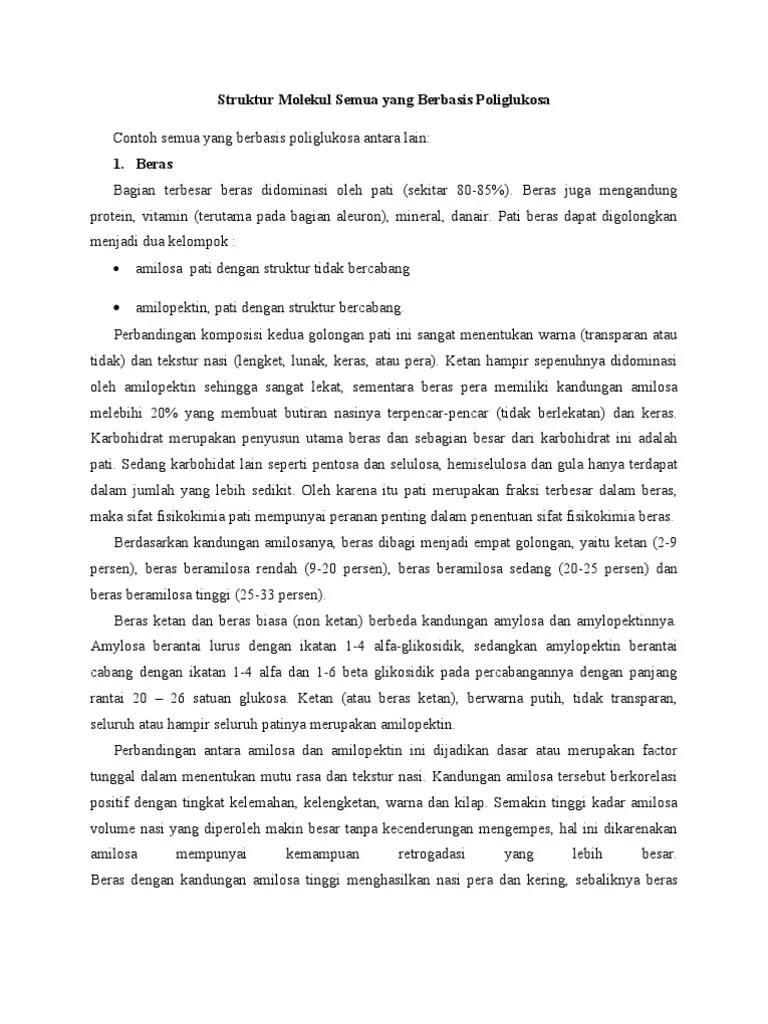 Struktur Molekul Semua Yang Berbasis Poliglukosa | PDF
