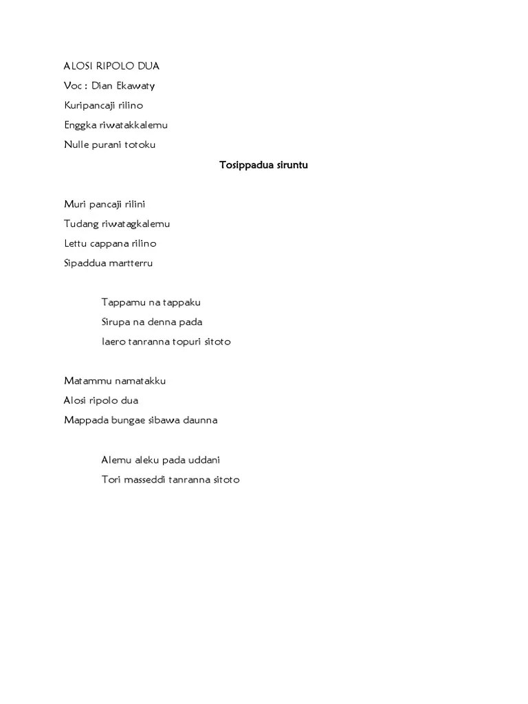 Lirik Lagu Bryan Adams Hiburan Umum Rekreasi Matammu namatakku Alosi ripolo dua Mappada bungae sibawa daunna.