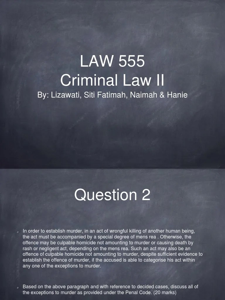 Presentation Criminal | PDF | Mens Rea | Murder