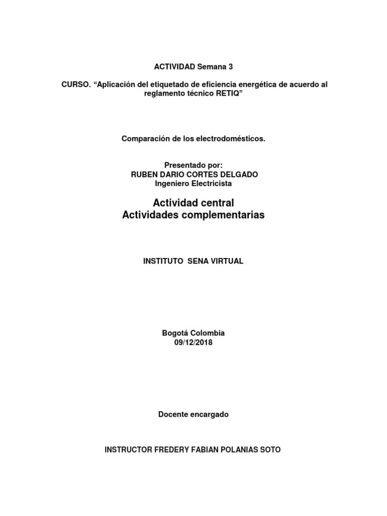 ACTIVIDAD 3 - Comparacion De Los Electrodomesticos | PDF | Uso Eficiente De Energía | Science