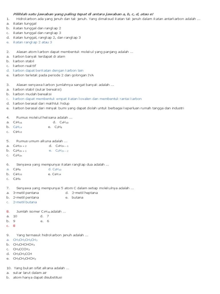 Senyawa hidrokarbon adalah senyawa organik yang memiliki ciri khas hanya mengandung . Pg Kimia Xii Pdf