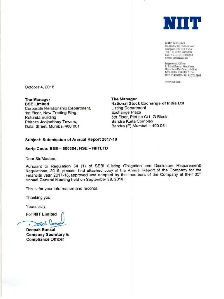 Niit 2016 | PDF | Proxy Voting | Corporations