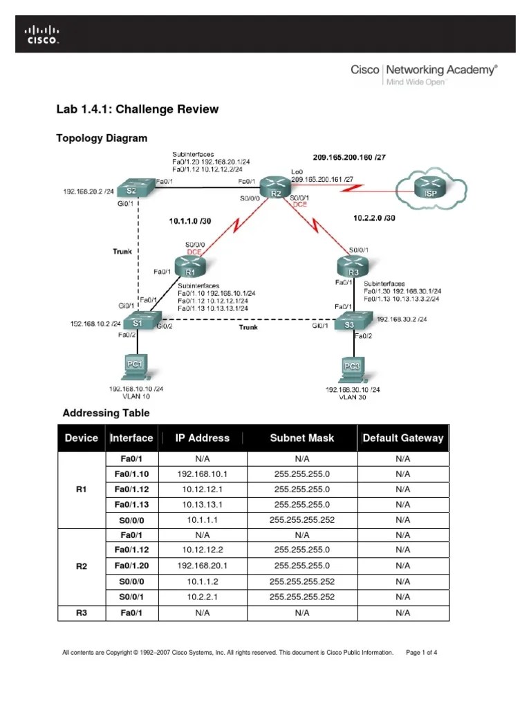 Ccna4 Lab | PDF | Router (Computing) | Computer Network