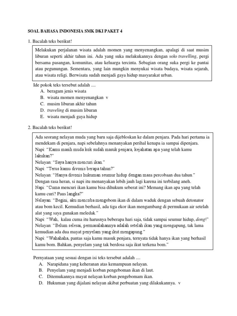 Tercatat 600 pelari dari 26 komunitas yang ada di jakarta dan sekitarnya . To Bhs Indonesia Smk Dki Paket 4 Pdf