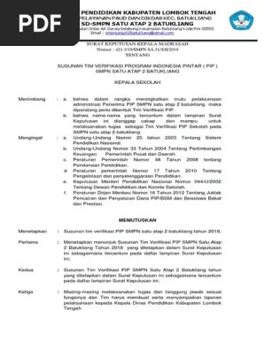 File pada butir a diunggah . Sk Tim Pip Pdf