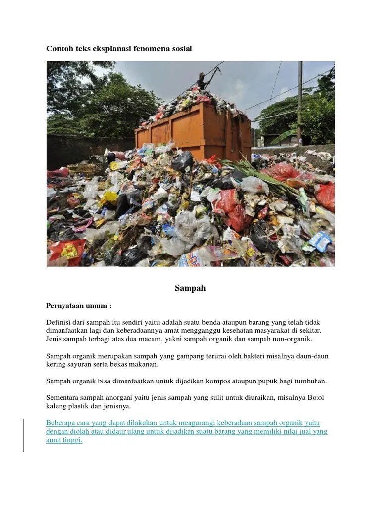 Apalagi banyak manusia yang membuang sampah tidak pada tempat sampah. Document 1 Pdf