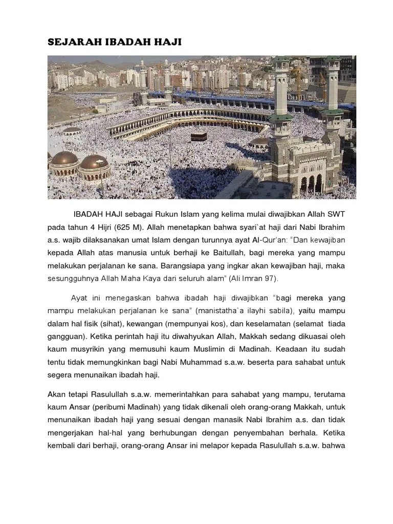 Sejarah Ibadah Haji | PDF