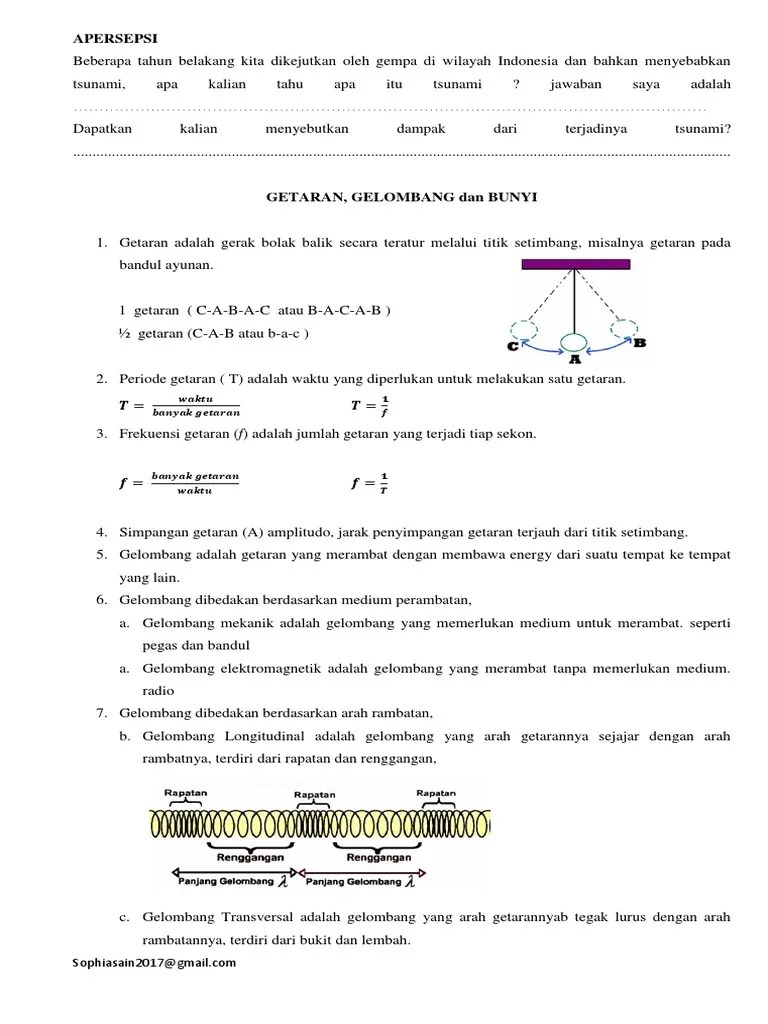 Lks Getaran Gelombang Bunyi | PDF