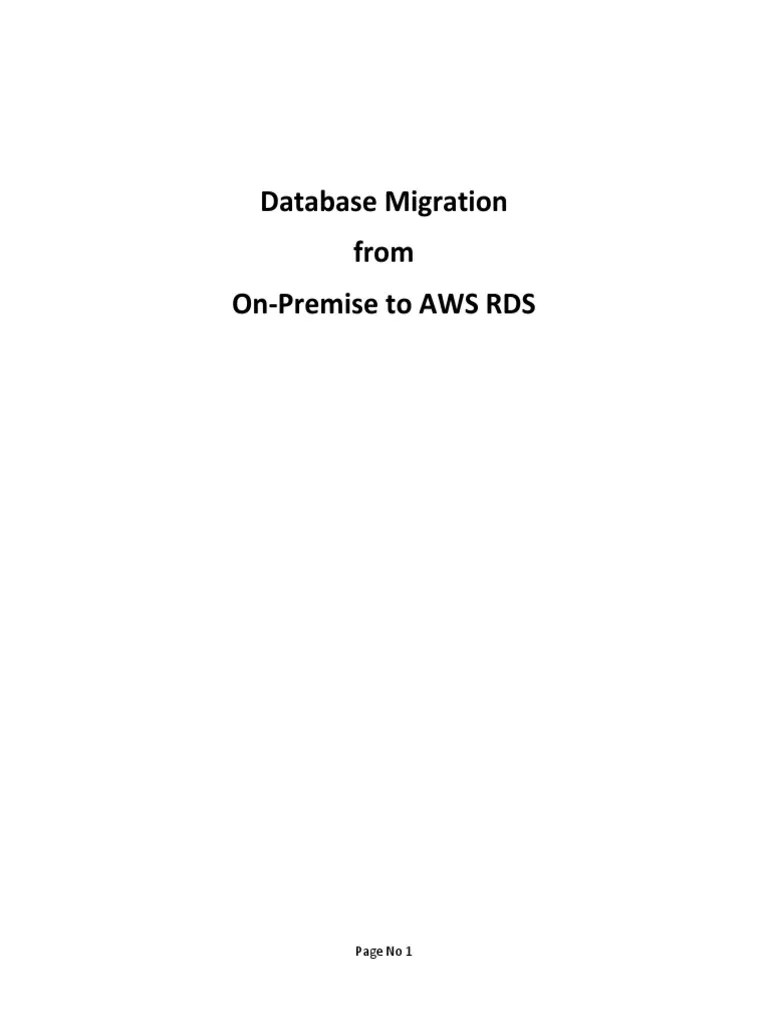 Oracle On Premise DB Migration To AWS-RDS | PDF | Oracle Database ...