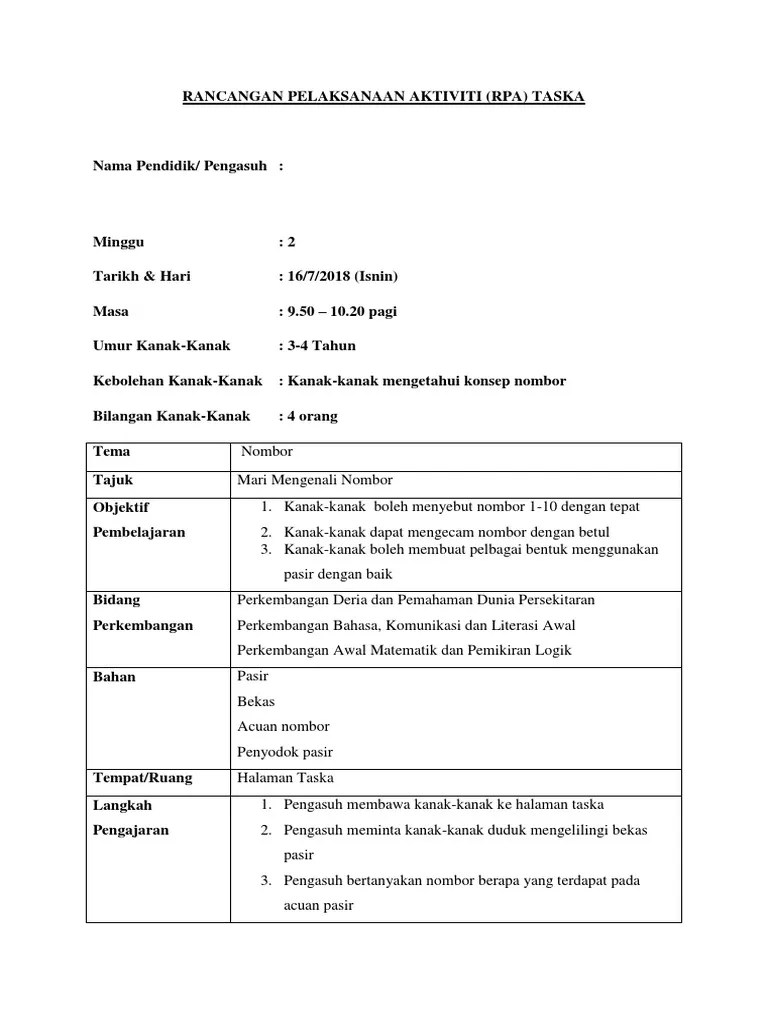 Pengasuh kemudian gerakkan objek (soft toys ) dengan tangan ke kiri dank e kanan dan seterusnya berulang kali. Rpa 2 Pdf