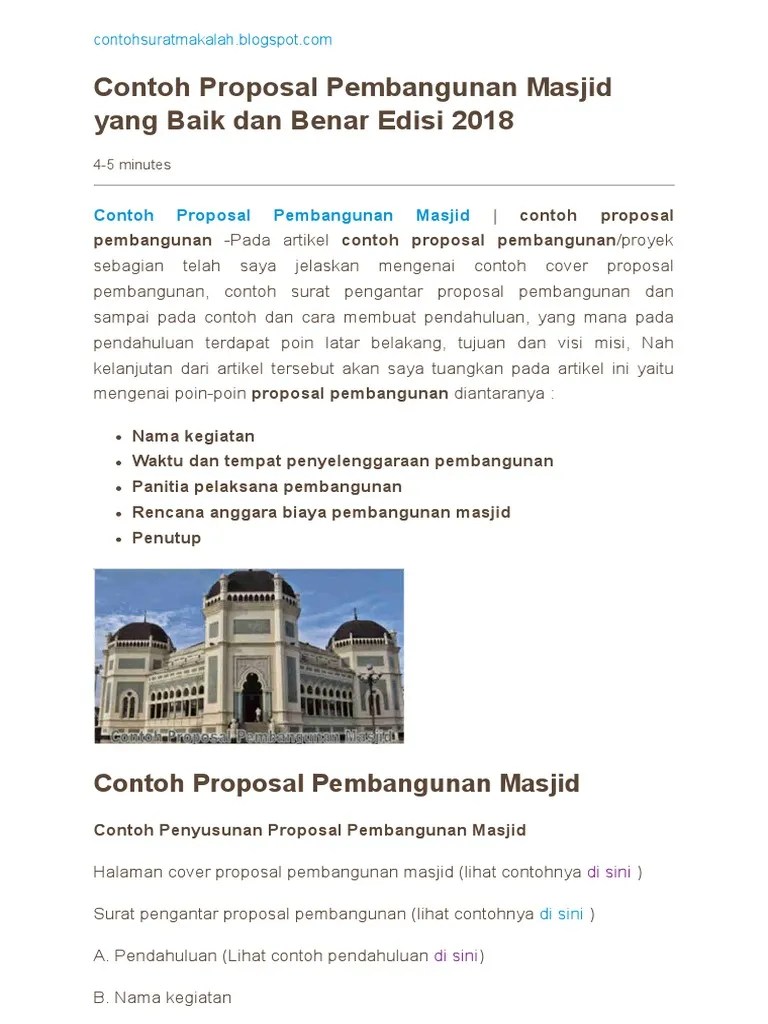 Contoh Proposal Rehab Masjid Contoh M Cute766