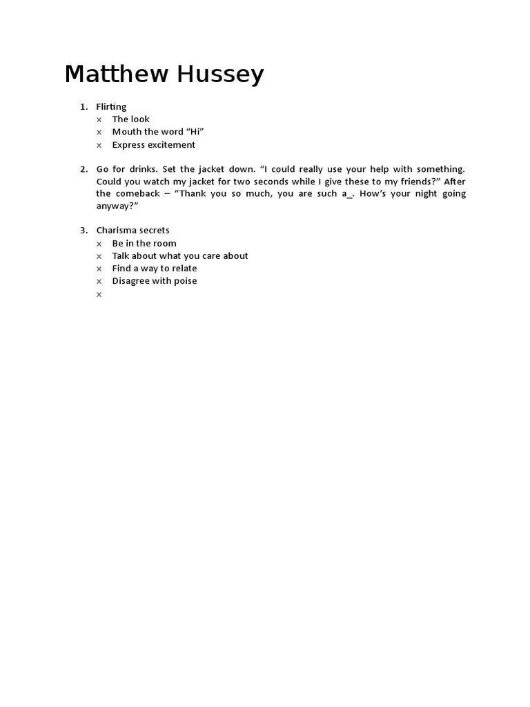 Matthew Hussey | PDF