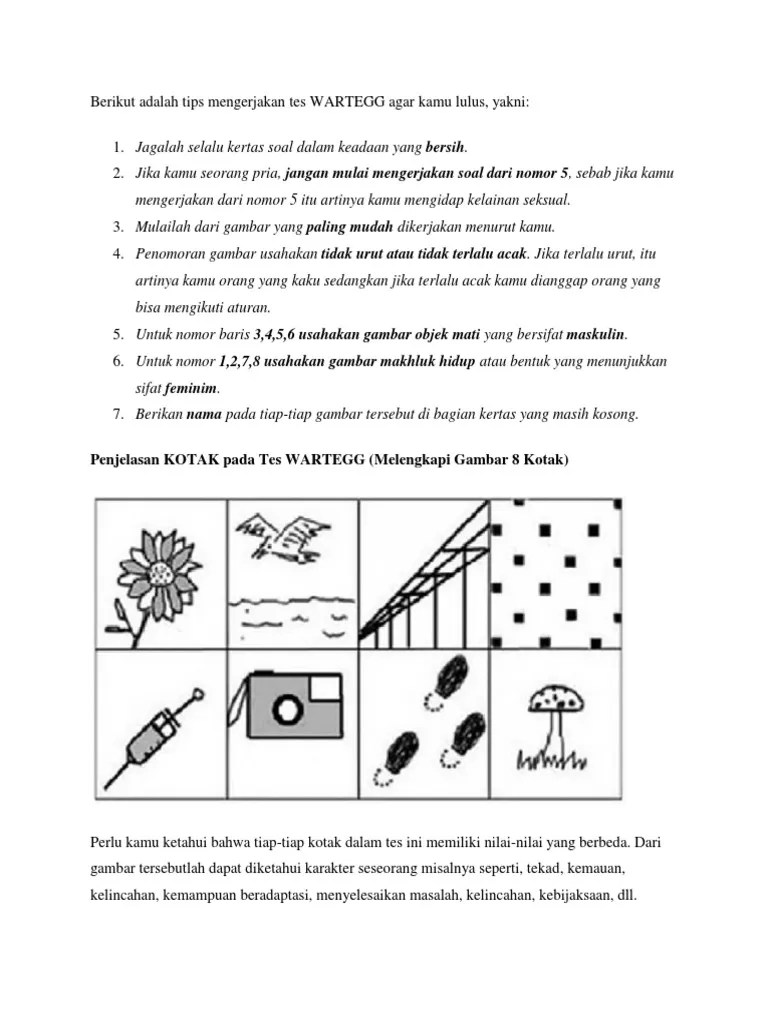 Berikut Adalah Tips Mengerjakan Tes WARTEGG Agar Kamu Lulus | PDF