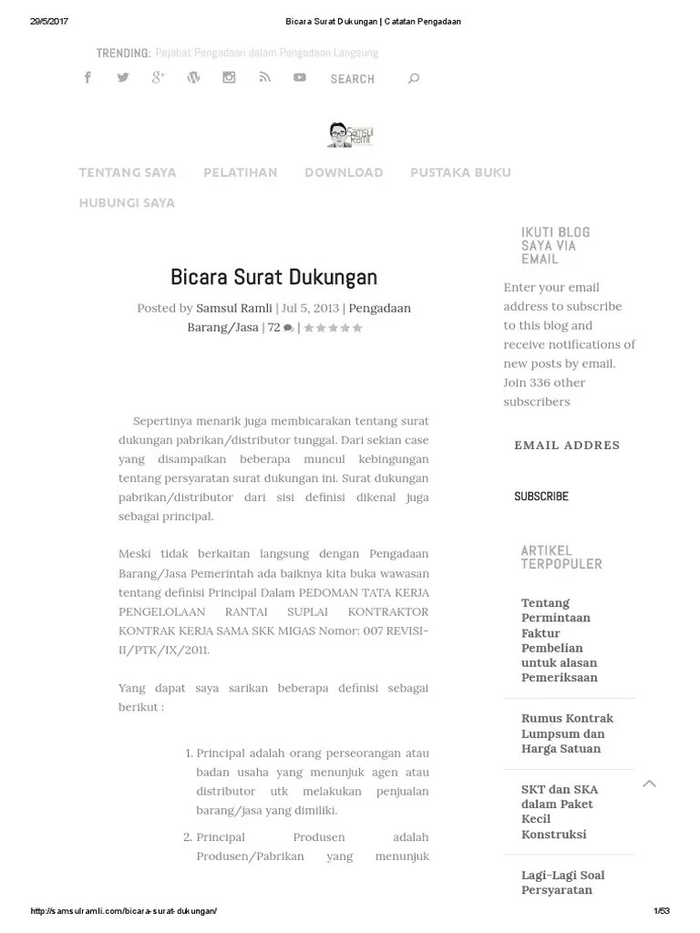 Bicara Surat Dukungan | PDF