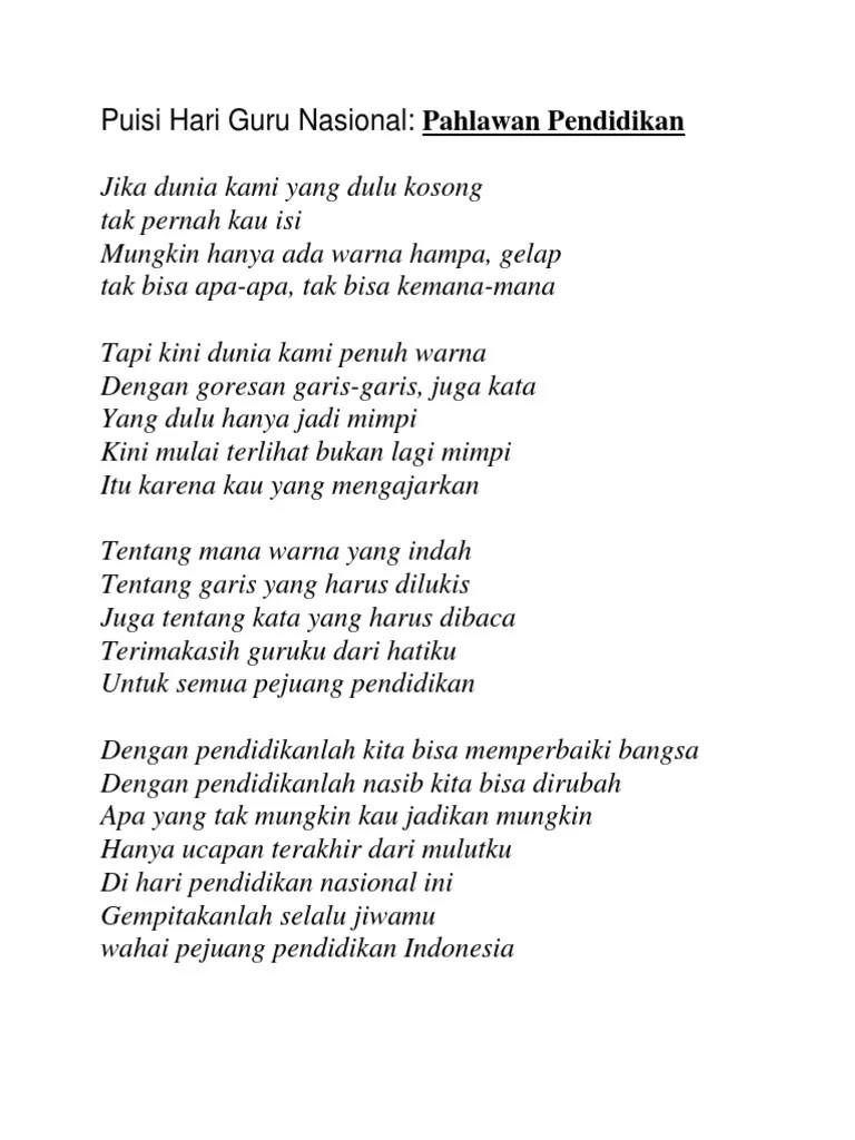 Puisi Untuk Keluarga Puisi Tentang Jasa Seorang Guru Cute766