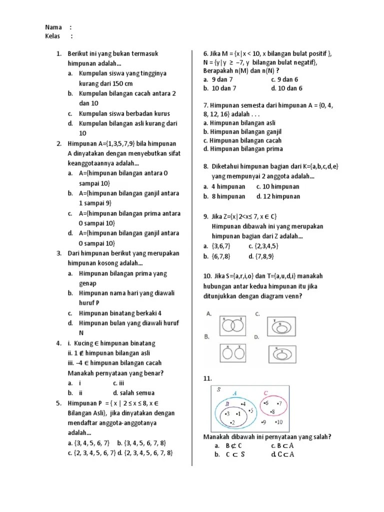 Himpunan Semesta Untuk Himpunan A 1 2 3 4 5 B - Berbagai Peruntukan