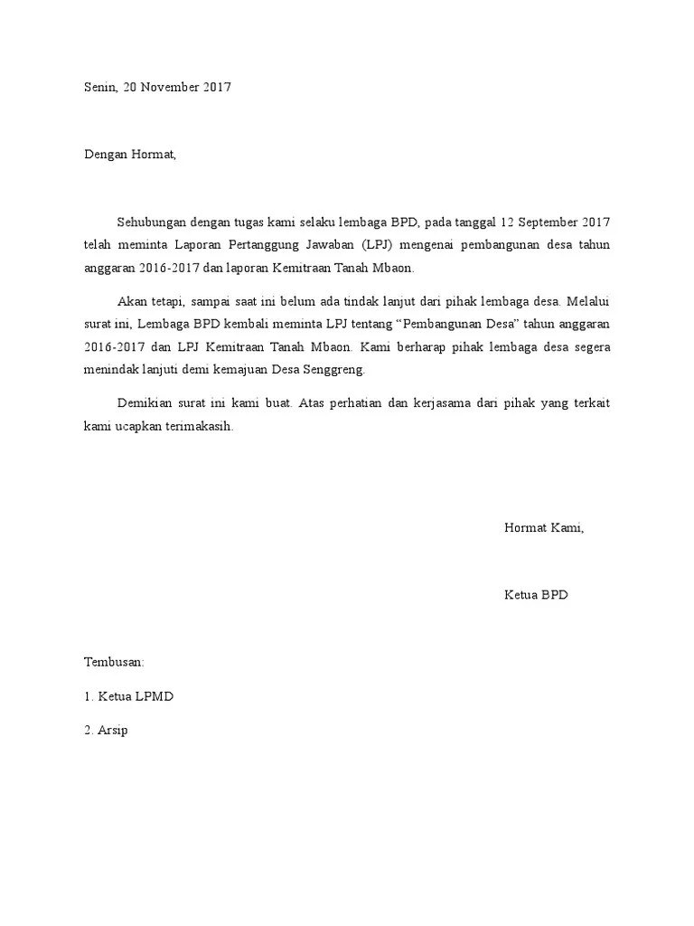 Surat Permohonan Ke Desa | PDF