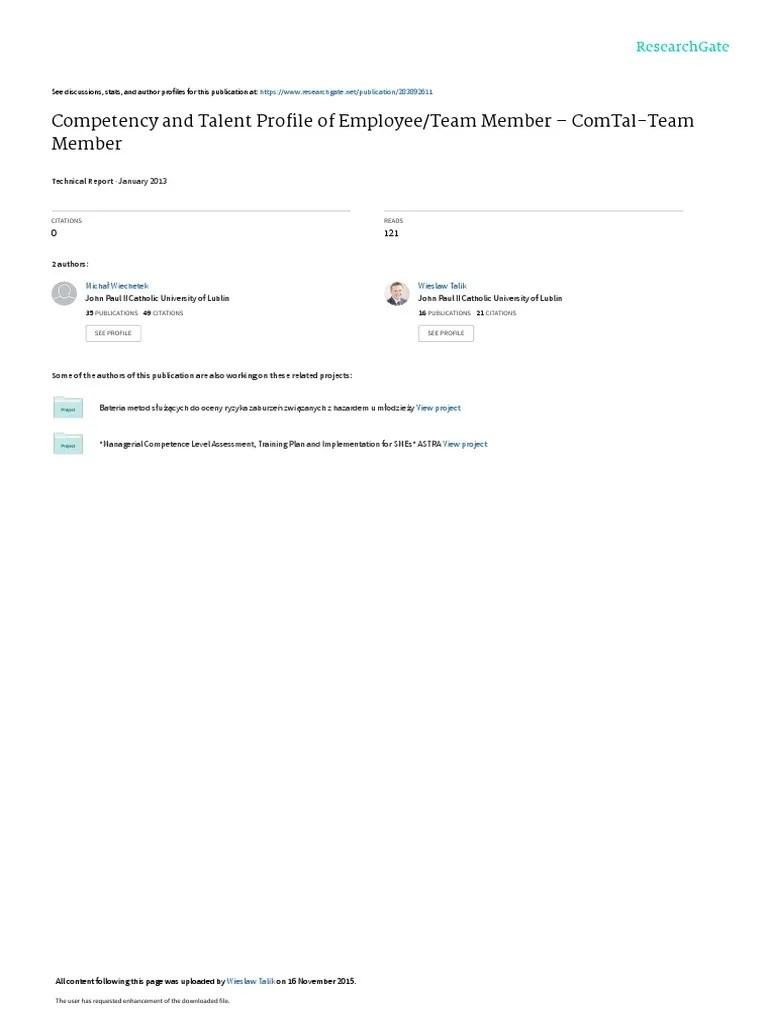 Competency And Talent Profile | PDF | Factor Analysis | Outlier