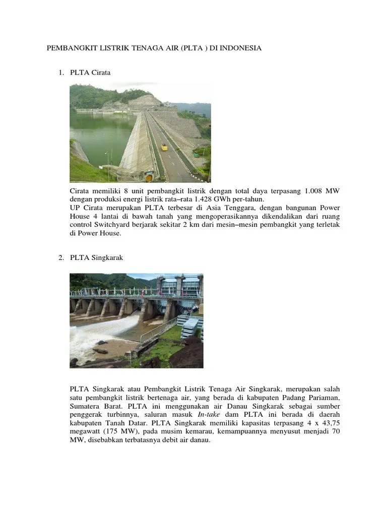 Pembangkit Listrik Tenaga Air | PDF