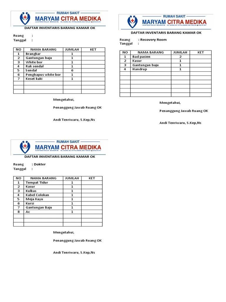 Artikel ini menjelaskan tentang cara membuat tabel, menambahkan bidang ke tabel, mengatur kunci utama tabel, dan cara mengatur properti bidang dan tabel. Daftar Inventaris Barang Kamar Ok Pdf