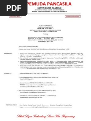 Contoh surat pengunduran diri organisasi pemuda pancasila. Conth Sk Ranting Pemuda Pancasila Pdf Pdf