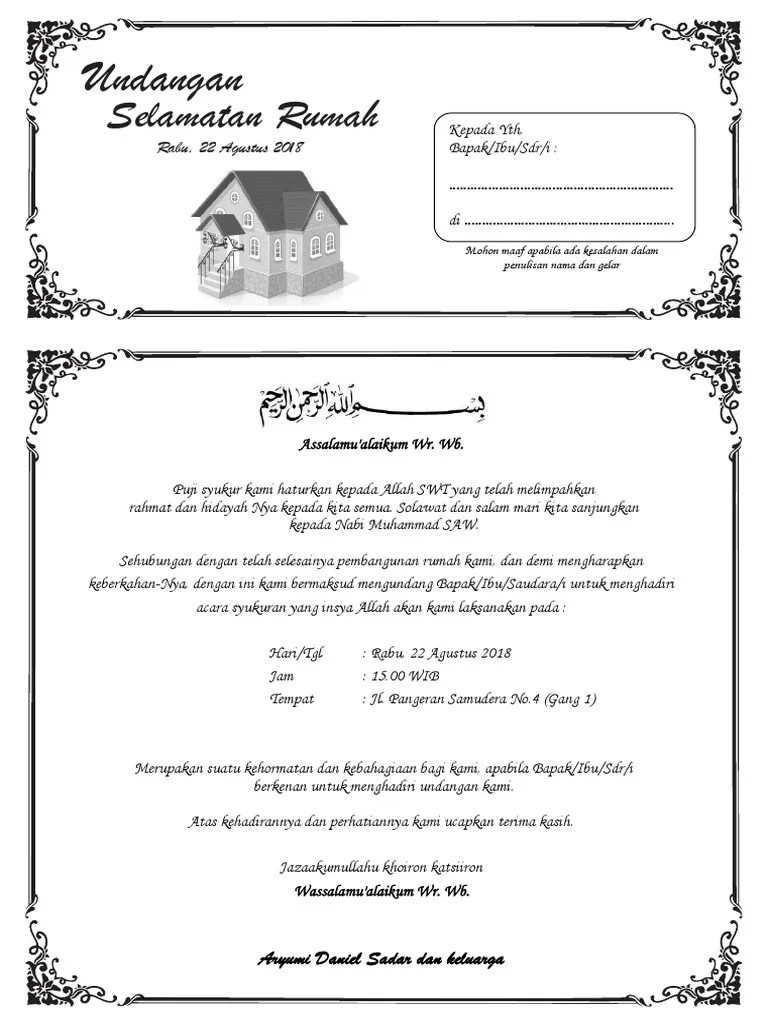 Contoh undangan syukuran rumah baru kristen ~ harga undangan. Contoh Undangan Syukuran Rumah Lewat Wa Cara Golden