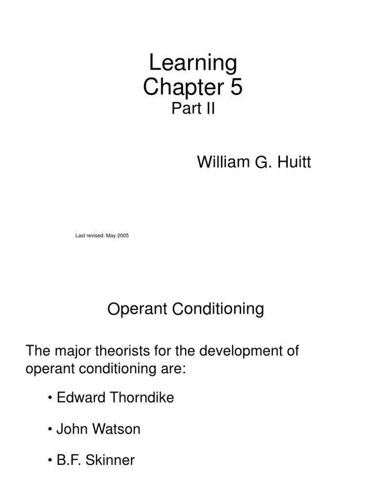 Learning: Last Revised: May 2005 | PDF | Reinforcement | Behavior