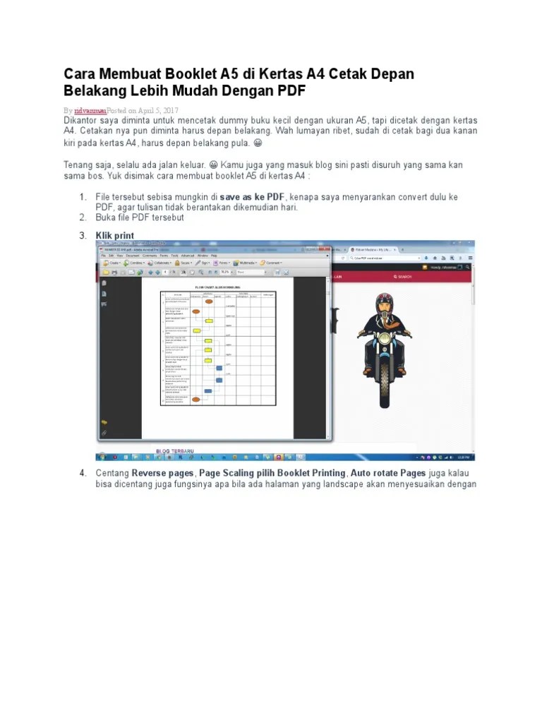 Cara Membuat Booklet A5 Di Kertas A4 Cetak Depan Belakang Lebih Mudah  Dengan | PDF