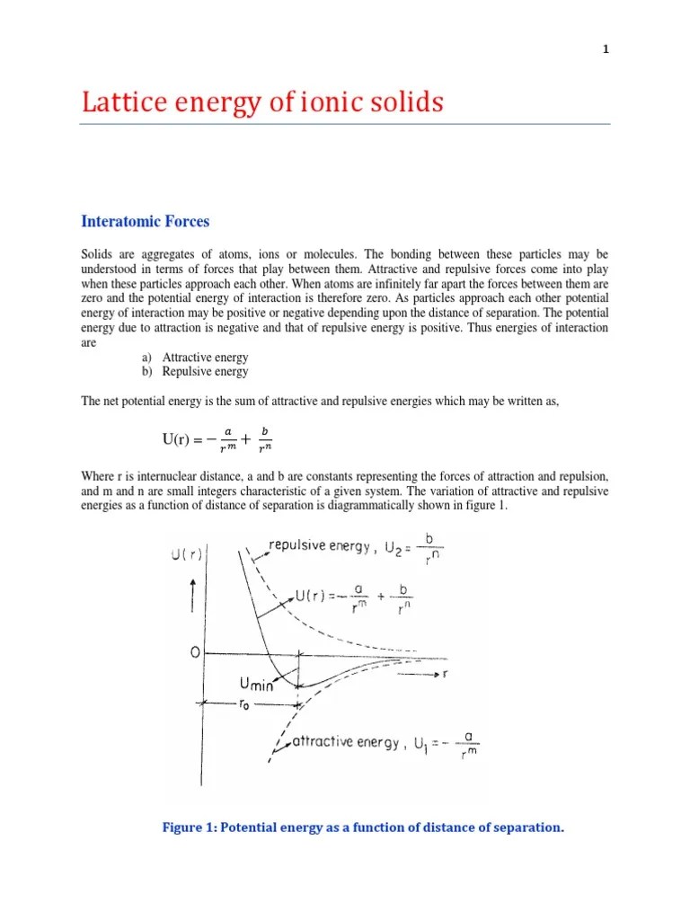 Lattice Energies | PDF | Ionic Bonding | Chemical Bond