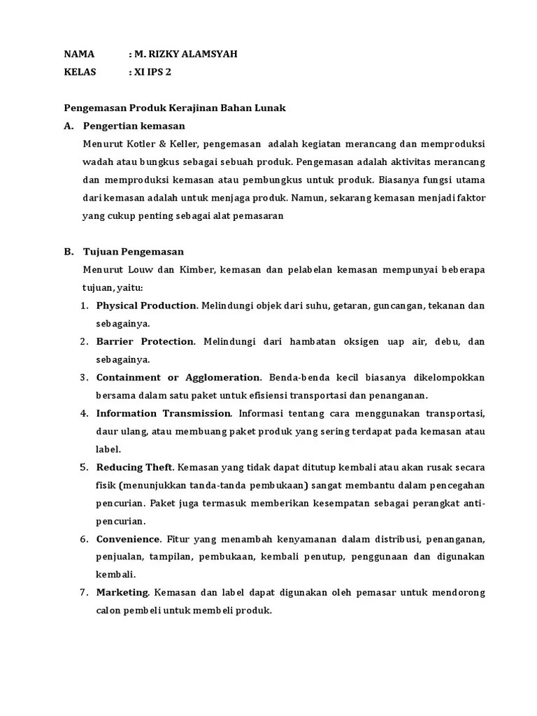 Berikut Ini Yang Bukan Merupakan Fungsi Dari Kemasan Produk Kerajinan  Adalah – Nasi