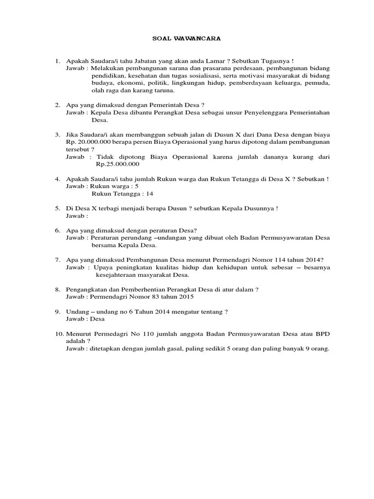 Maybe you would like to learn more about one of these? Soal Tes Wawancara Masuk Universitas Swasta Jawabanku Id